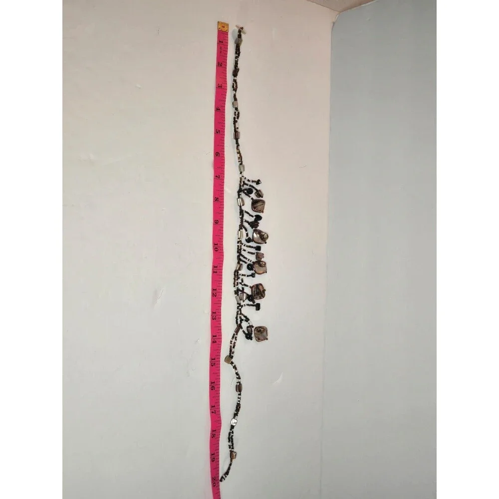 Seed Bead and Shell Necklace Button Clasp - Picture 5 of 6